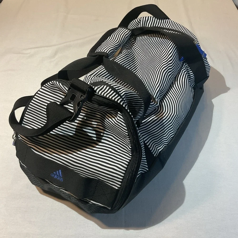 Adidas Squad III Black & White Striped w/Black Accents Duffle Bag Shoulder Strap